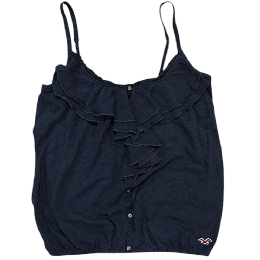 Hollister Navy Ruffle Cami Top • Size Medium
